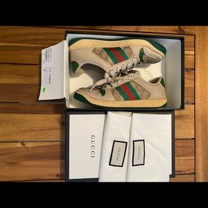 Gucci screener leather sneaker - distressed